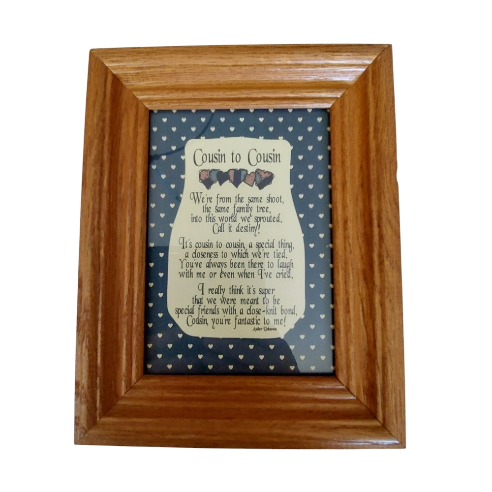 Wooden Cousin to Cousin Picture Frame